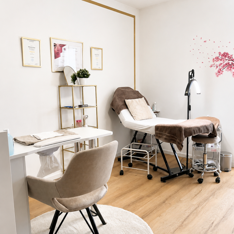 Modernes Homestudio für Nageldesign, Wimpernverlängerung und Fußpflege in Dasing bei Alessandra Beauty