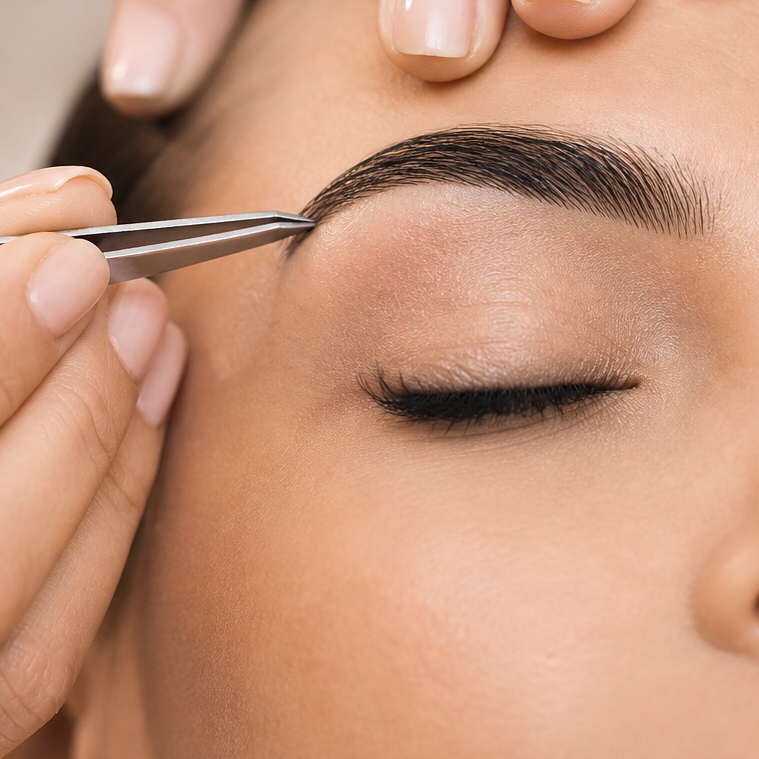 Professionelles Augenbrauenstyling mit Zupfen und Formen bei Alessandra Beauty in Dasing