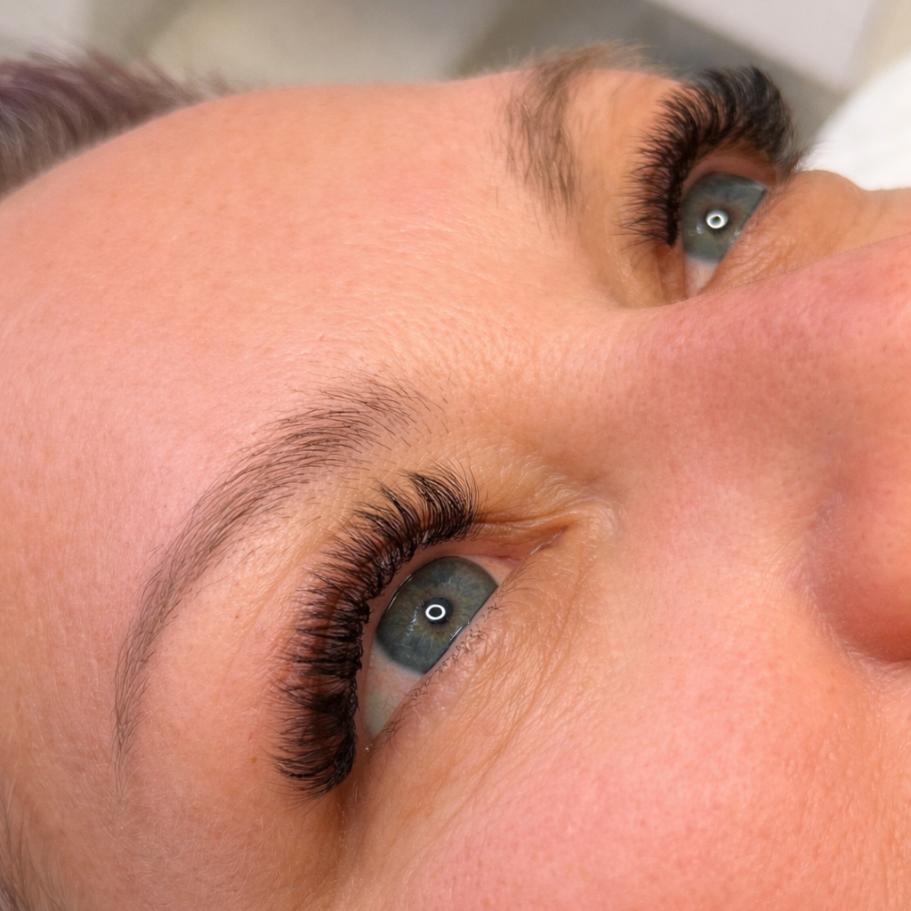 Professionelle Wimpernverlängerung mit natürlichem Volumen und präziser Technik bei Alessandra Beauty in Dasing